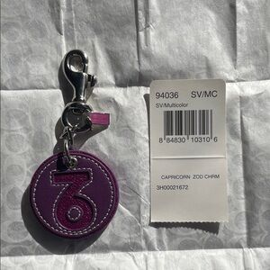 Capricorn Zodiac Charm Keychain - Purple